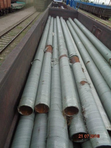 Rail transportation of pipes from China to Omsk